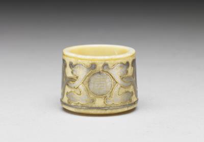 图片[2]-Ivory thumb ring with gold and silver inlay, with red sandalwood box, Qing dynasty, Qianlong reign (1736-1795)-China Archive